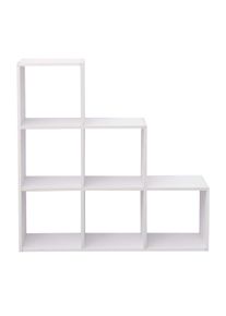 Rebecca Mobili Scaffale Cubi Libreria Moderna Mdf Bianco 6 Scomparti 97,5x97,5x29