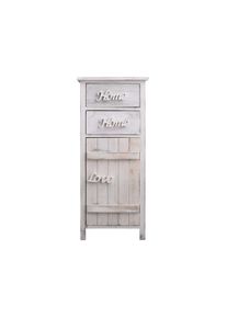Rebecca Mobili Comodino Cassettiera 2 Cassetti 1 Anta Bianco Shabby 84x37x30
