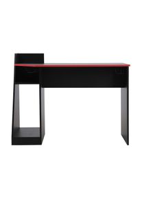 Rebecca Mobili Scrivania Gaming Tavolo per Pc Nero Rosso in Legno Design Moderno con Accessori
