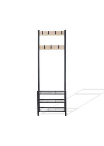 Rebecca Mobili Mobile da Ingresso Appendiabiti con 3 Ripiani Porta Scarpe in Legno e Metallo