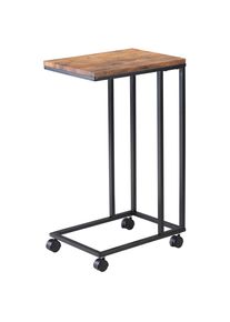 Casaria Mesa auxiliar con ruedas negra 50x35x65/70cm