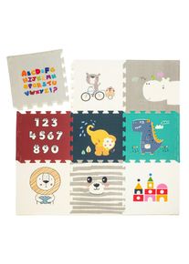 Babify Star Ibaby, Animals Baby Puzzle, szőnyeg - 1,5 cm vastag, csúszásmentes, extra nagy, kétoldalas, vízálló, hordozható, kisgyermekeknek és csecsemőknek (165 x 165 x 1,5 cm)