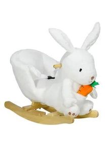 HOMCOM Kinder Schaukeltier, Weiß, PP Schaumstoff+ Metall , Kunststoff , 33x50x60 cm , Spielzeug, Sonstiges Spielzeug