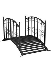 Outsunny Gartenbrücke, Stahl, Schwarz , Metall , 67x70x119 cm , Dekoration, Gartendeko