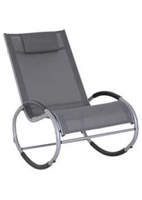Outsunny Schaukelstuhl, wetterfest, Aluminium + Texteline, Schwarz, 117 x 62 x 91 cm , Grau , Metall , 62x91x117 cm , Gartenmöbel, Gartenliegen, Liegestühle