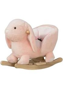 HOMCOM Kinder Schaukeltier, Rosa, Plüsch+ Holz , 33x50x60 cm , Spielzeug, Sonstiges Spielzeug
