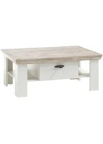 Mid.you Couchtisch , Pinienfarben, Hellbraun , Metall , 2 Schubladen , 69x45x109 cm , Wohnzimmer, Wohnzimmertische, Couchtische