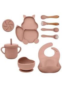 Intirilife Baby Kinder Geschirr SET (8-tlg.) , Rosa , Kunststoff , 19x4x24 cm , Füttern, Kindergeschirr & Kinderbesteck