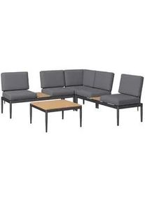 Ambia Garden Loungegarnitur , Naturfarben, Dunkelgrau , Metall, Kunststoff, Textil , 4-teilig , Füllung: Schaumstoff,Polyester , UV-beständig , Gartenmöbel, Loungemöbel, Loungegarnituren