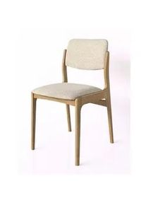 Woodek Esszimmersthuhl Oslo, Natur Massiveiche + beiger Stoff , Beige , Holz , 52x45 cm , FSC 100% ,