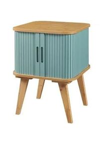 [en.casa] Beistelltisch Tysvær , Holz, Holzwerkstoff , Bambus , Quadratisch,Quadratisch , 45x58.5x45 cm , Wohnzimmer, Wohnzimmertische, Beistelltische