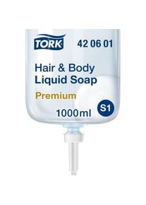 Tork Jabón Líquido para Manos y Cuerpo S1 Azul Claro 420601 1 L