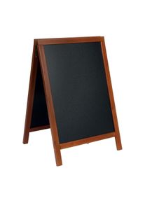 Securit Pizarra de tiza para pavimento de madera dura tipo sándwich con marco de madera de caucho lacado