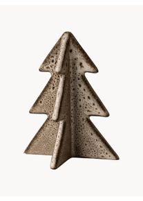 DBKD Pieza decorativa navideña de cerámica Winter Tree, tamaños diferentes Beige Cerámica Ø 8 x Al 10 cm