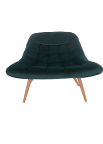 Salesfever tumbona con asiento XXL | funda de terciopelo | estructura de metal con aspecto de madera | acolchado exuberante | 76 x 87 x 86cm | verde
