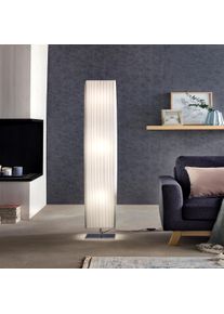 Salesfever lámpara de pie 160 cm angular | pantalla de látex plisado | metal cromado | An 20 x Pr 20 x Al 160 cm | blanco