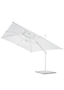 Danieli BLUES - Parasol de Jardín Excentrico 3x2 Orientable a 360°-Estructura de Aluminio Blanco Inclinable y Retráctil Brazo lateral - Chimenea