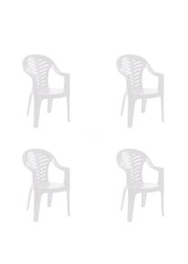Resol garbar PALMA Set 4 Silla Con Brazos Interior, Exterior Blanco