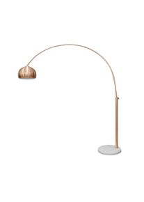 Salesfever lámpara de arco | 1 luz | regulable en altura | pantalla de plástico | estructura de metal | pie de mármol|An165xPr30xAl205cm|blanco cobre