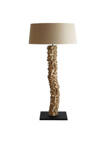 Salesfever lámpara de pie | pantalla de lino | marco de madera deriva y tubo de metal | base de madera de Hevea |A30xP30xA150cm|negro-natural-blanco