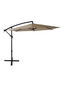 KG KITGARDEN - Parasol Excéntrico Jardín Balcón Terraza UPF+50 con Manivela, Base No Incluida, 300Øx260cm, Beige