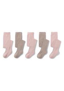 Tchibo - 5 Baumwoll-Strumpfhosen - M&auml;dchen - Gr. 86/92 - rosa/gestreift