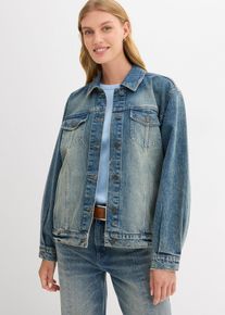 bonprix Kurtka dżinsowa oversize, niebieski, 38