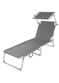 TecTake Tumbona con 4 posiciones gris - 403786