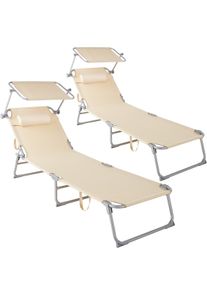 TecTake 2 Tumbonas Chloe beige - 403418