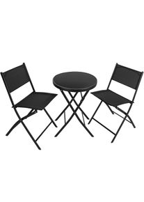 TecTake Conjunto de muebles para balcón Düsseldorf negro - 402936