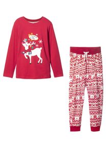 bonprix Pijama de algodón suave (2 piezas), blanco, 164/170