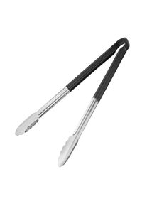 Pinça para servir Hygiplas 300mm vermelha, codificada por cores para carne crua, aço inoxidável, cabos de vinil antideslizantes - Hygiplas