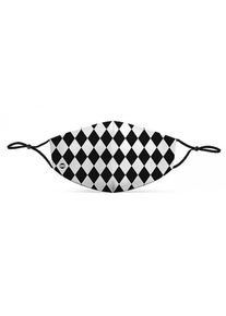 maskworld Masque bouche et nez arlequin blanc-noir