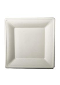 Papstar 50 assiettes canne à sucre Aida blanc 26 x 26cm