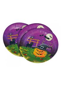 8 assiettes en papier effrayantes d'Halloween 23cm