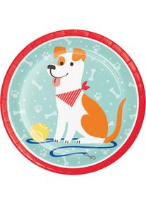 8 assiettes en carton pour chien 23cm