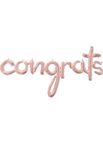 Amscan Ballon aluminium Félicitations or rose 1.42mx 71cm