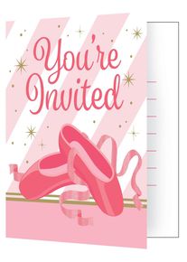 8 cartes d'invitation Royal Ballerina