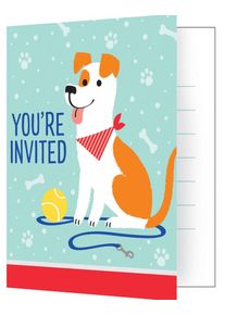 8 cartes d'invitation à la fête des chiens