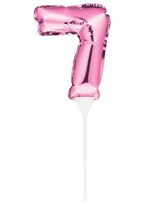 Décoration de gâteau ballon numéro 7 rose 13cm