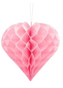 partydeco Boule alvéolée Herzilein rose clair 20cm