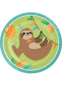 8 assiettes en carton paresseux 23cm