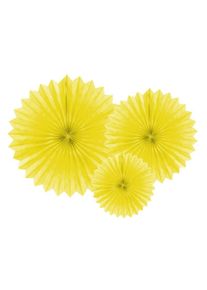 partydeco 3 rosaces en papier Partystar jaune