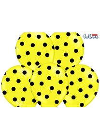 partydeco 50 ballons à pois jaune citron