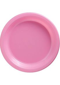50 assiettes en plastique rose clair 26cm