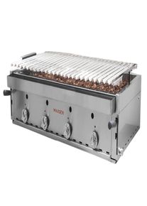 Barbacoa de 120 con parrilla elevable de acero inoxidable Maiser.