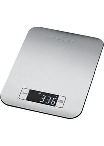 ProfiCook KW 1061 Báscula de Cocina Digital Extraplana, Acero Inox., Precisión 1gr, Hasta 5 kg, Función Tara, Plata