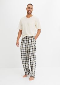 bonprix Piżama z bawełny organicznej, z kr&oacute;tkim rękawem, beżowy, 60/62 (XXL)