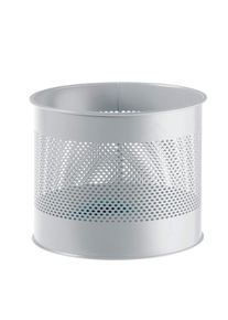 Durable 331023 papelera metálica redonda de 15 litros, con perforaciones decorativas 165 mm, plata