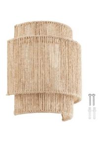 TecTake GmbH tectake Aplique de pared LIGNEA LUX de yute en estilo boho, 40W natural - 406074